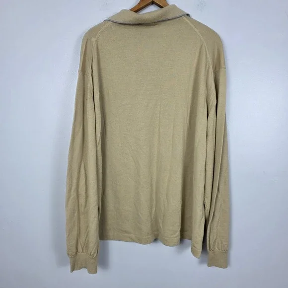 Bullock & Jones San Francisco Merino Wool Cashmere Silk Long Sleeve Polo XXL - Picture 2 of 6